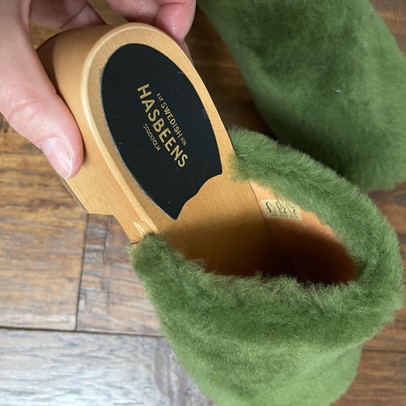 Swedish Hasbeens Fluff Clogs from Anthropologie - Picture 6 of 7